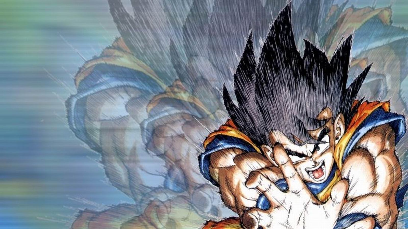 Goku   En pleno kamehame