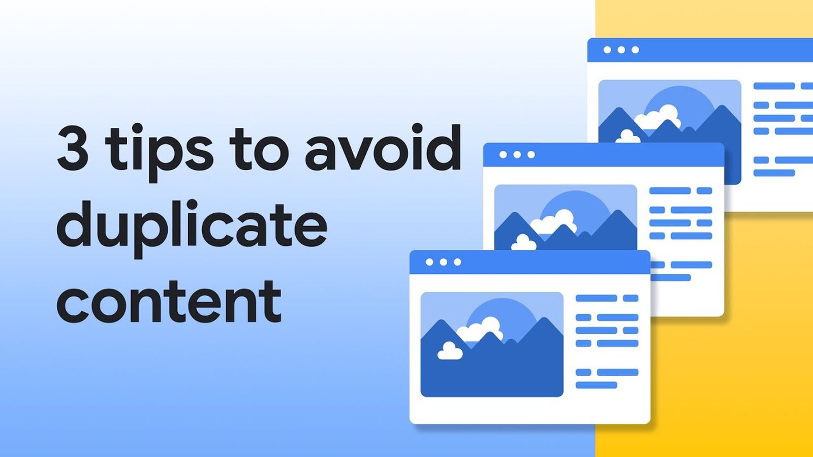 How to avoid duplicate content How to avoid duplicate content